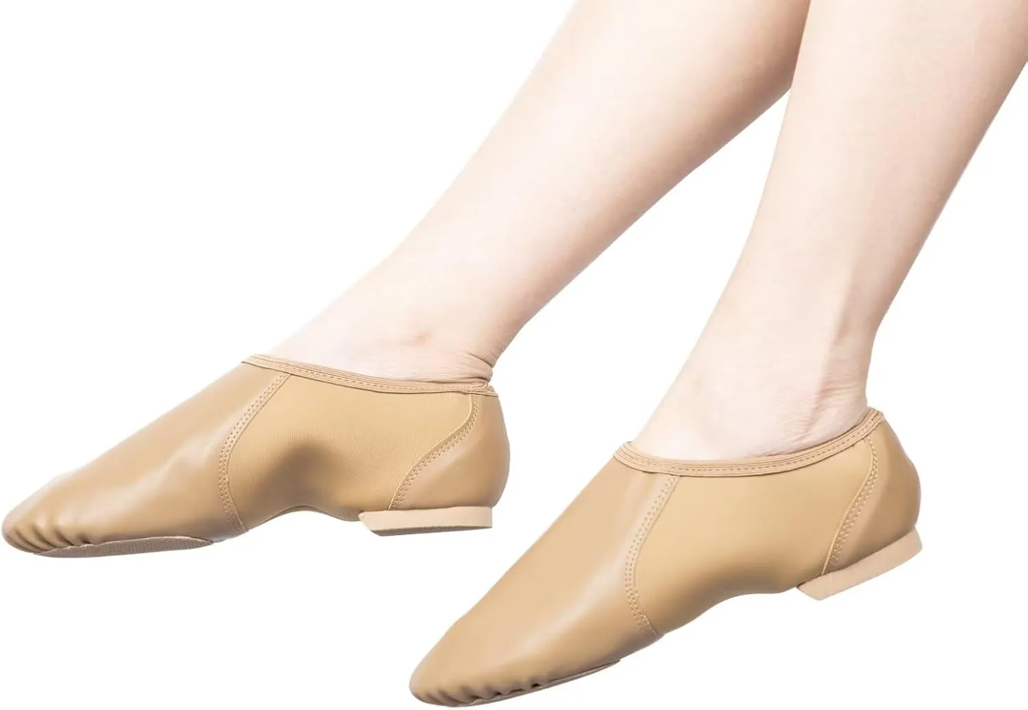 Girls Vegan Leather Jazz Shoes,Soft Vegan Leather Dance Slippers for Toddler/Little Kid/Big Kid