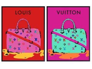 Glam Wall Art Decor - Gift for Luxury Designer Handbags, Purses Fans, Fashionista, Women, Teens - High Fashion Couture Poster Pictures Set - Modern Contemporary Andy Warhol Pop Art