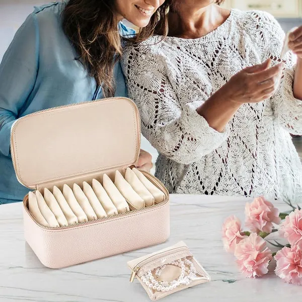 GlimmerNest – Travel Jewelry Box with Mini Pouches
