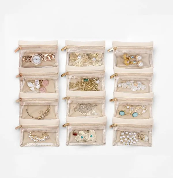 GlimmerNest – Travel Jewelry Box with Mini Pouches