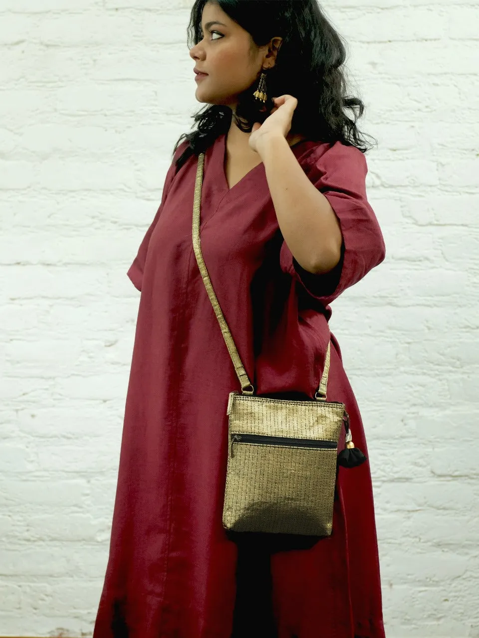 Gold Antique Quilted Ria Bag