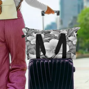 Gray Floral Lightweight luggage