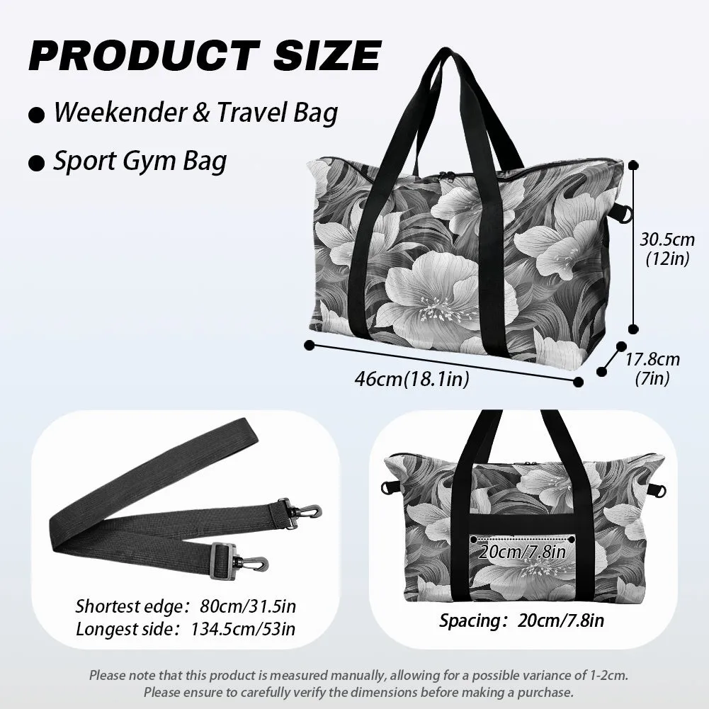 Gray Floral Lightweight luggage