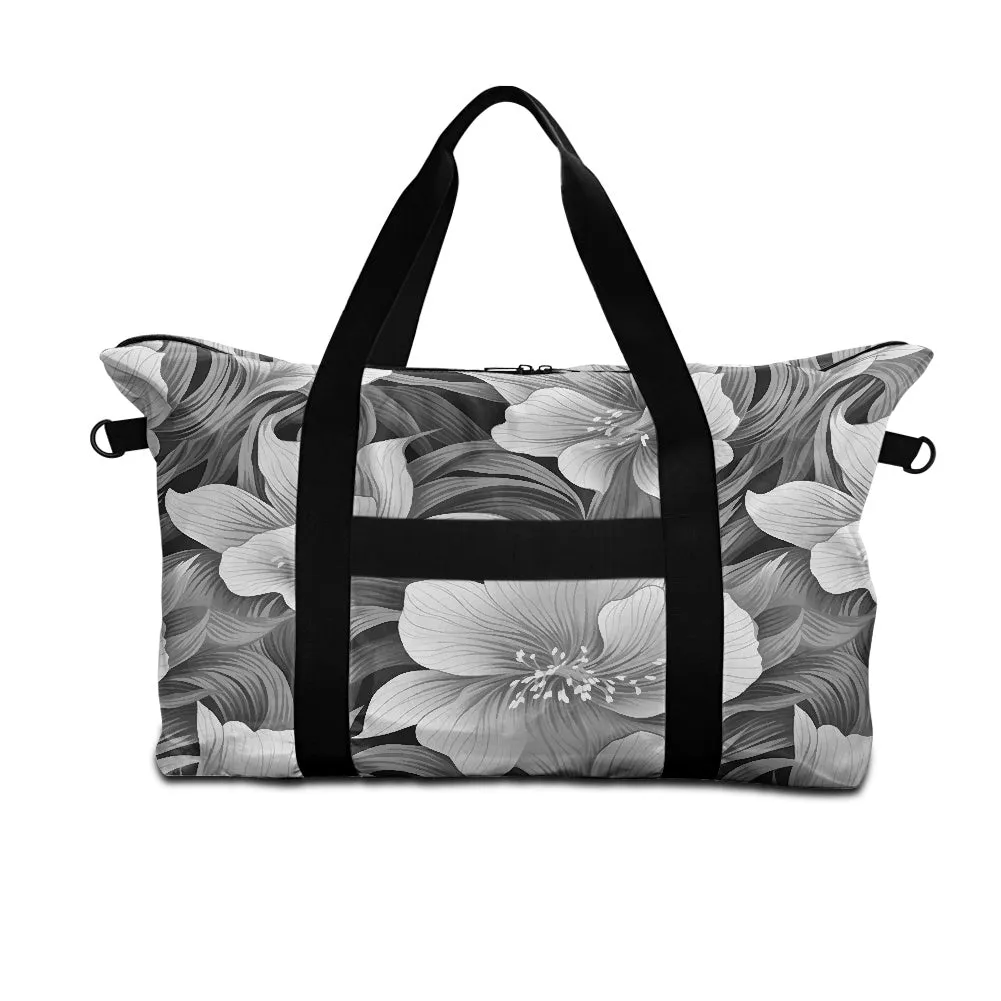 Gray Floral Lightweight luggage