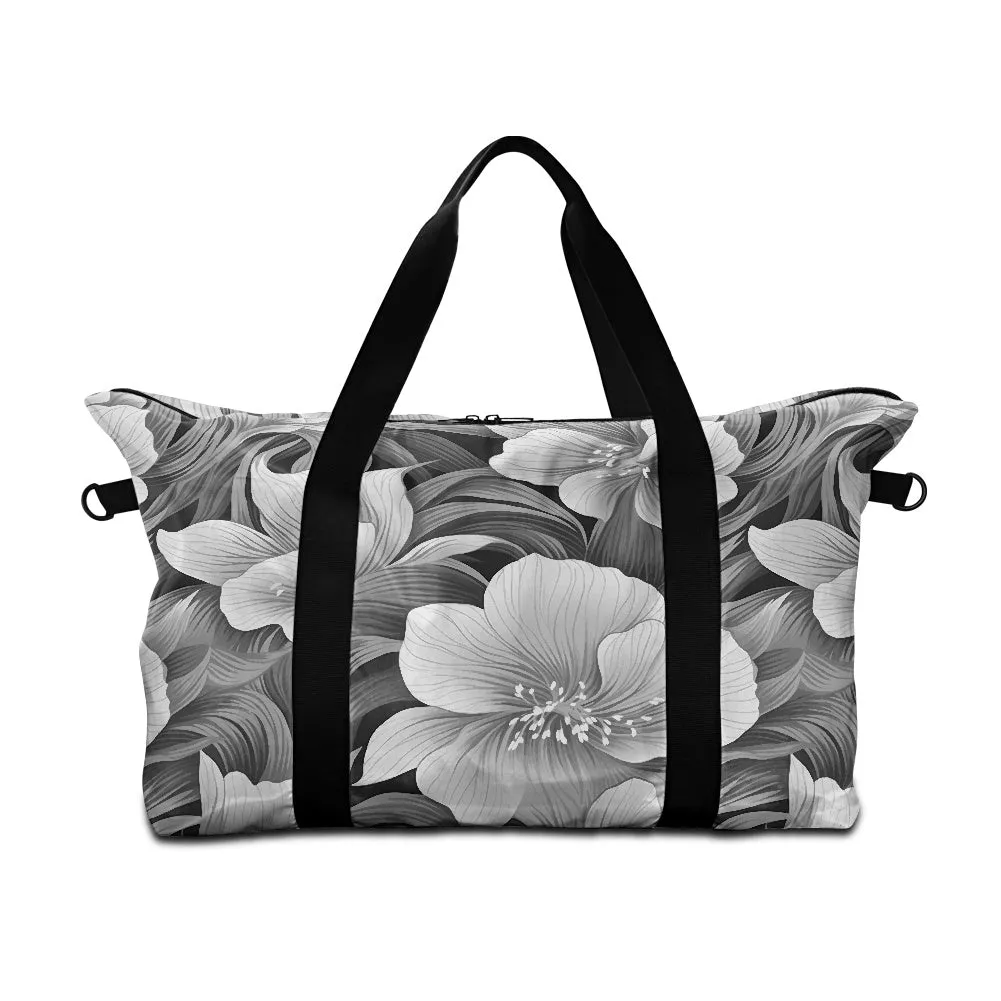 Gray Floral Lightweight luggage