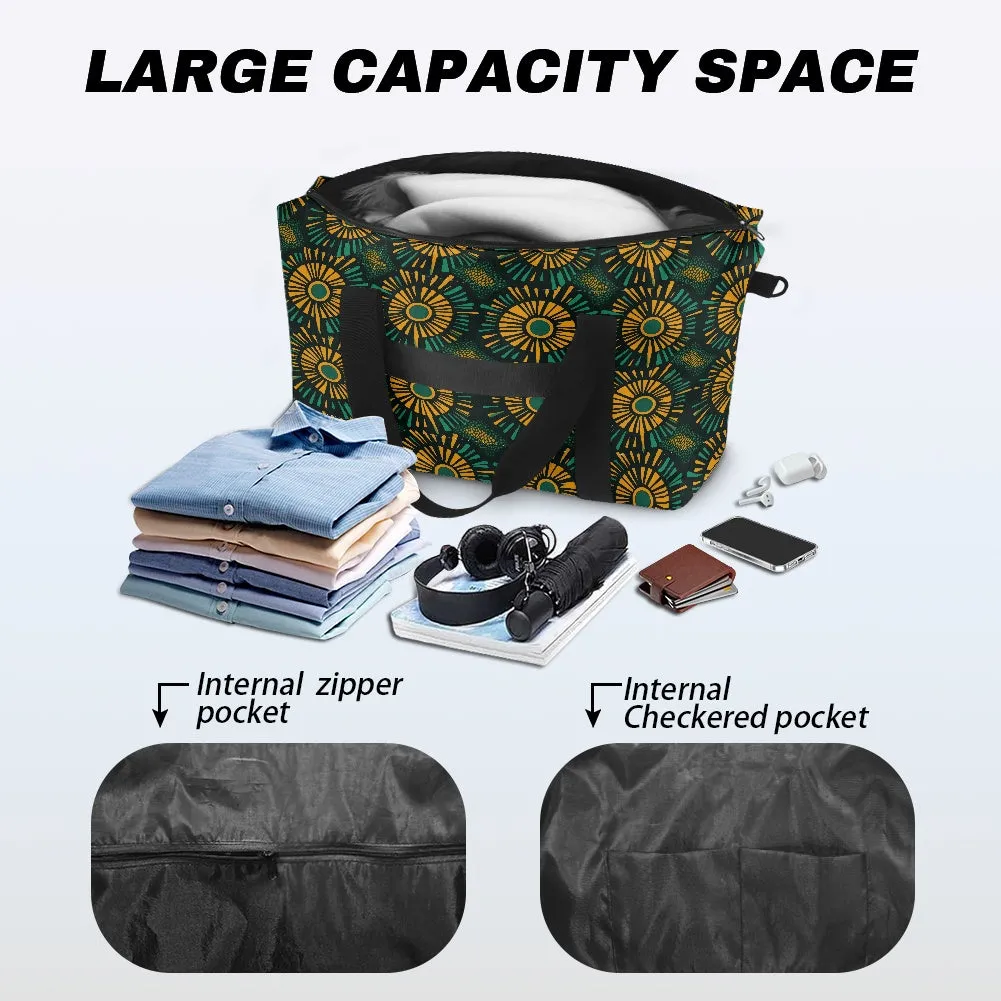 Green and Gold Kente pattern Lightweight luggage