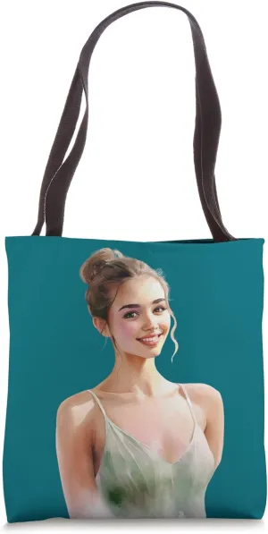 Green Ballerina Girl Dance Ballet Lyrical Musical Tote Bag