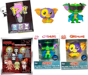 Gremlin Stripe Figure Exclusive Blacklight mini Pop Classic Bundled with Gizmo 3D Gremlins   Horror Movie Hanger   Bitty Pop! Nightmare Christmas Character 4 Items