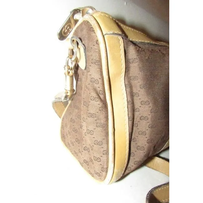 Gucci Boston Bag Guccissima Two Way Brown Micro G Print Canvas And Leather Satchel