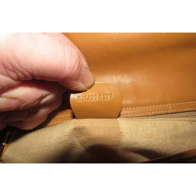 Gucci Camel Micro G Print on Ivory Leather Bucket Bag Satchel