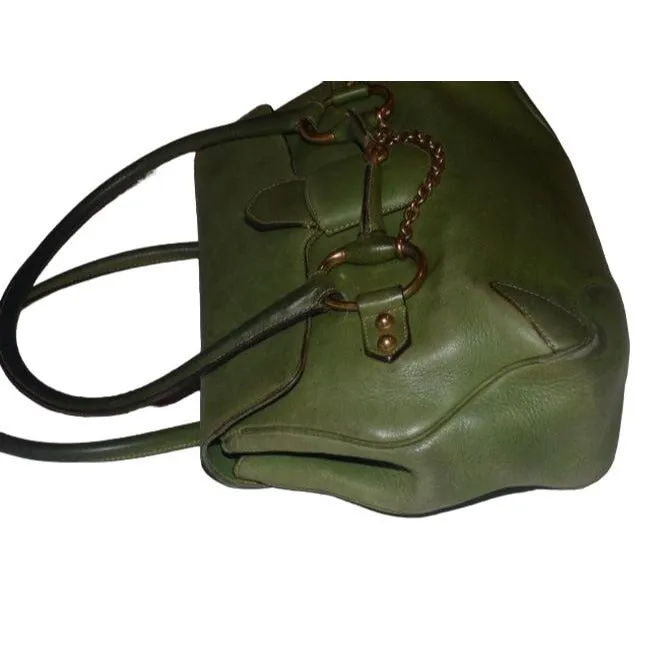 Gucci Ivy Green Leather Horse-bit Chain Top Handle Bag