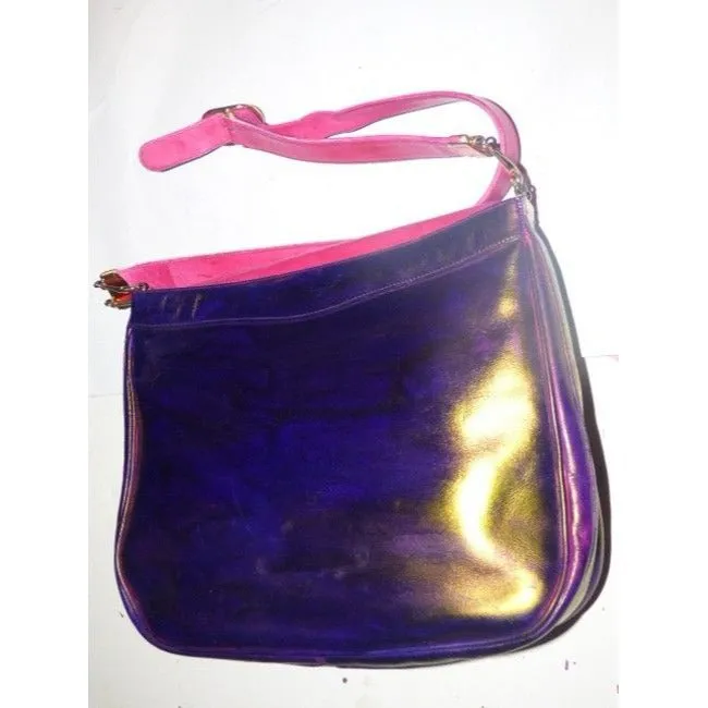 Gucci Vintage Pink And Purple Leather Glossy Shoulder Bag