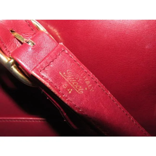 Gucci Vintage Pursesdesigner Purses Reddish Burgundy Leather Satchel