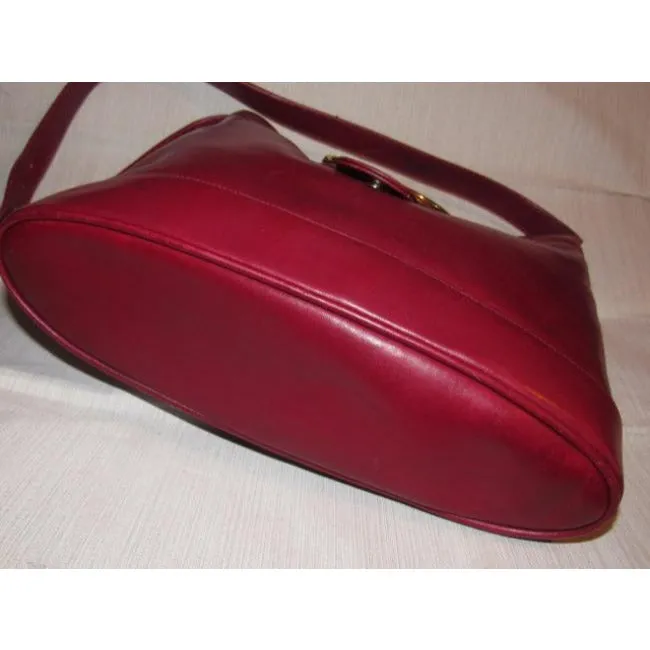 Gucci Vintage Pursesdesigner Purses Reddish Burgundy Leather Satchel