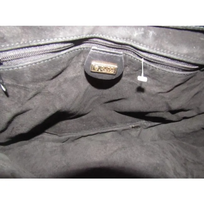Gucci Xl Vintage Purses Black And Gg Leather Hobo Bag