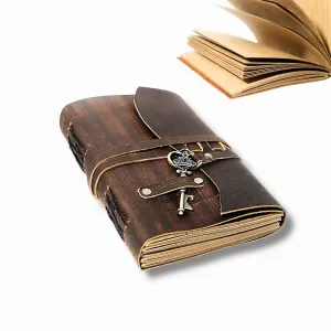 HANDIWORK HANDCRAFT 5x7 Antique Leather Journal with Key Lock – Handcrafted Refillable Notebook for Travel, Sketching, and Personal Journaling – Rustic Charm for Men & Women