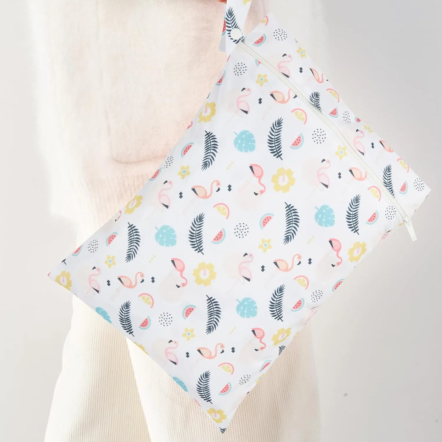 HappyFlute 9 Sets Newborn Baby Cloth Pocket Diapers Adjustable Reusable for Baby Boys and Girls(6-33 pounds,0-3 Years),One Wet Bag 4Diapers and 4Inserts (AD08)