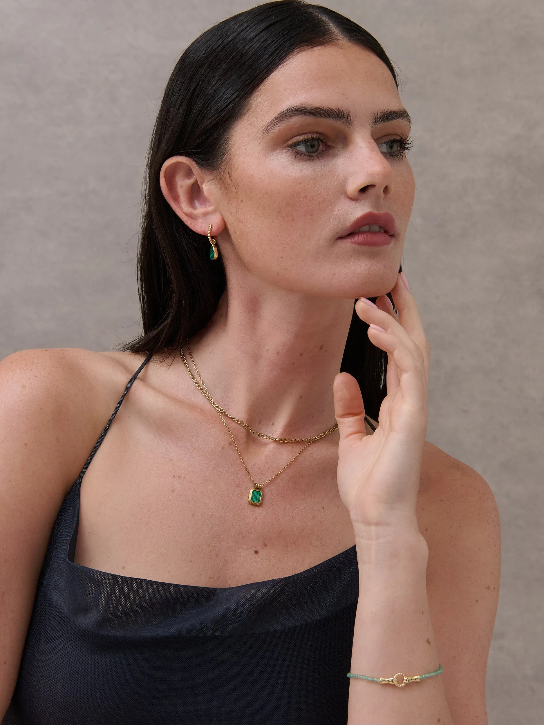 Harry 18K Gold Plated Bracelet in Green