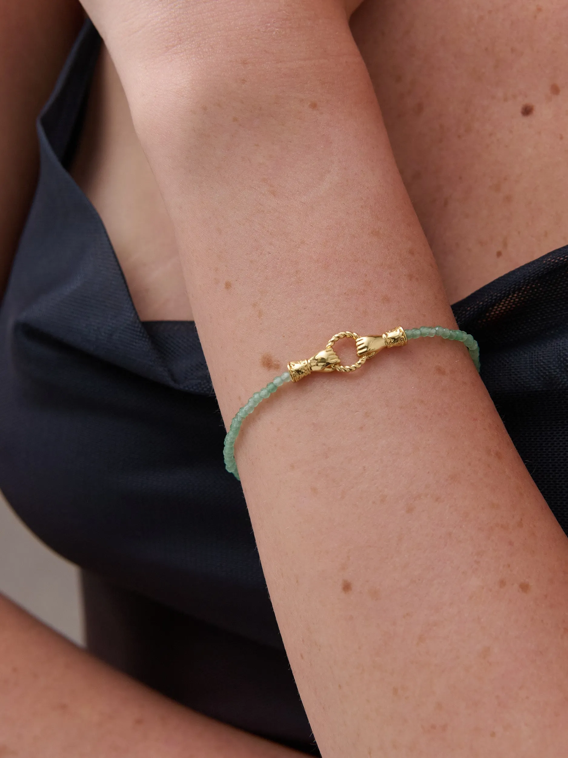 Harry 18K Gold Plated Bracelet in Green