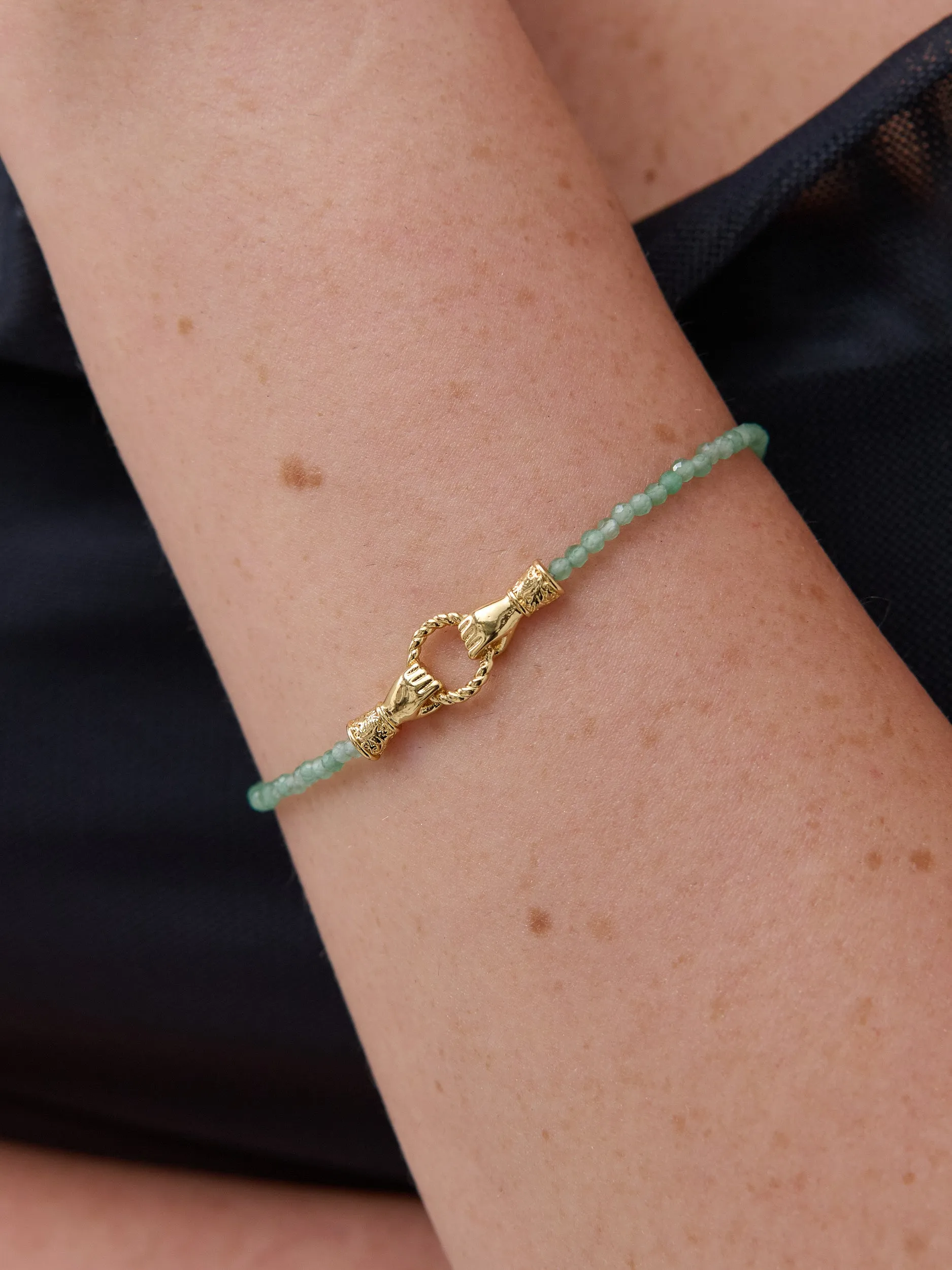 Harry 18K Gold Plated Bracelet in Green