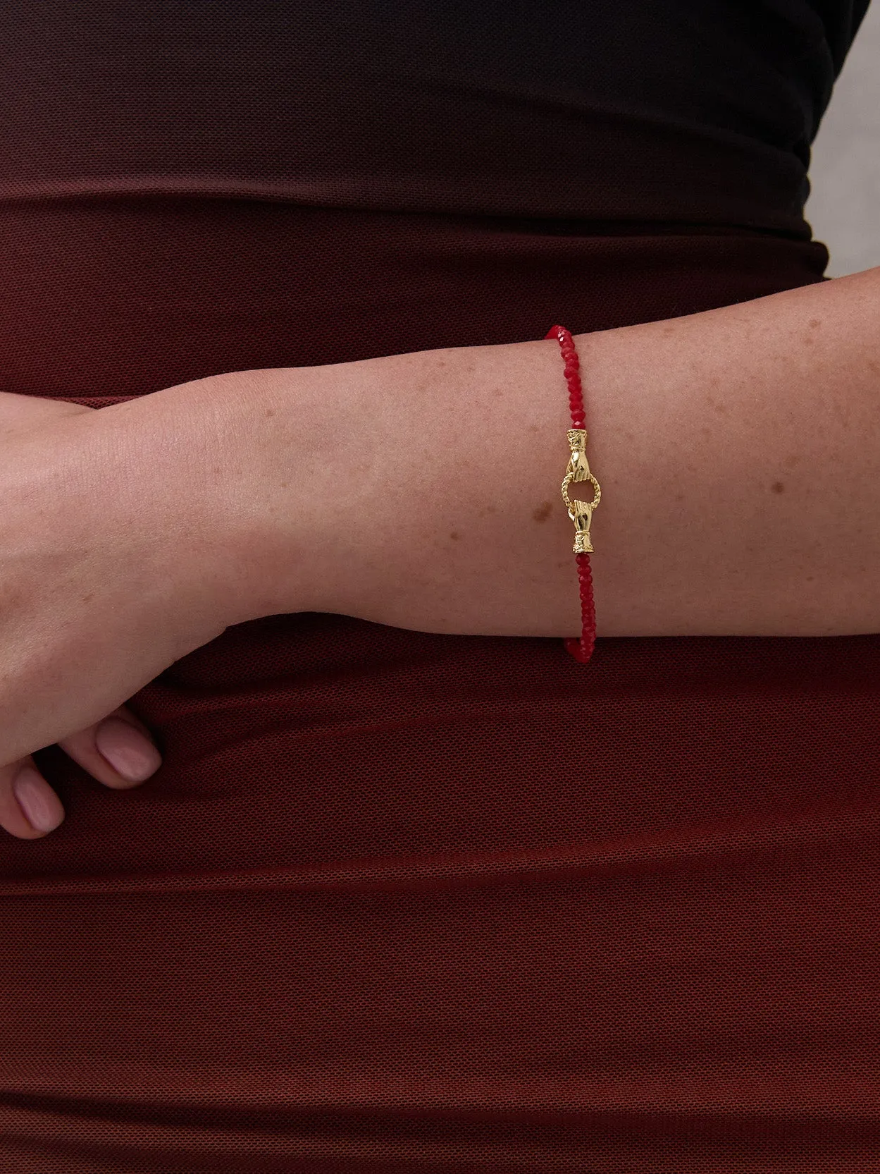 Harry 18K Gold Plated Bracelet in Red