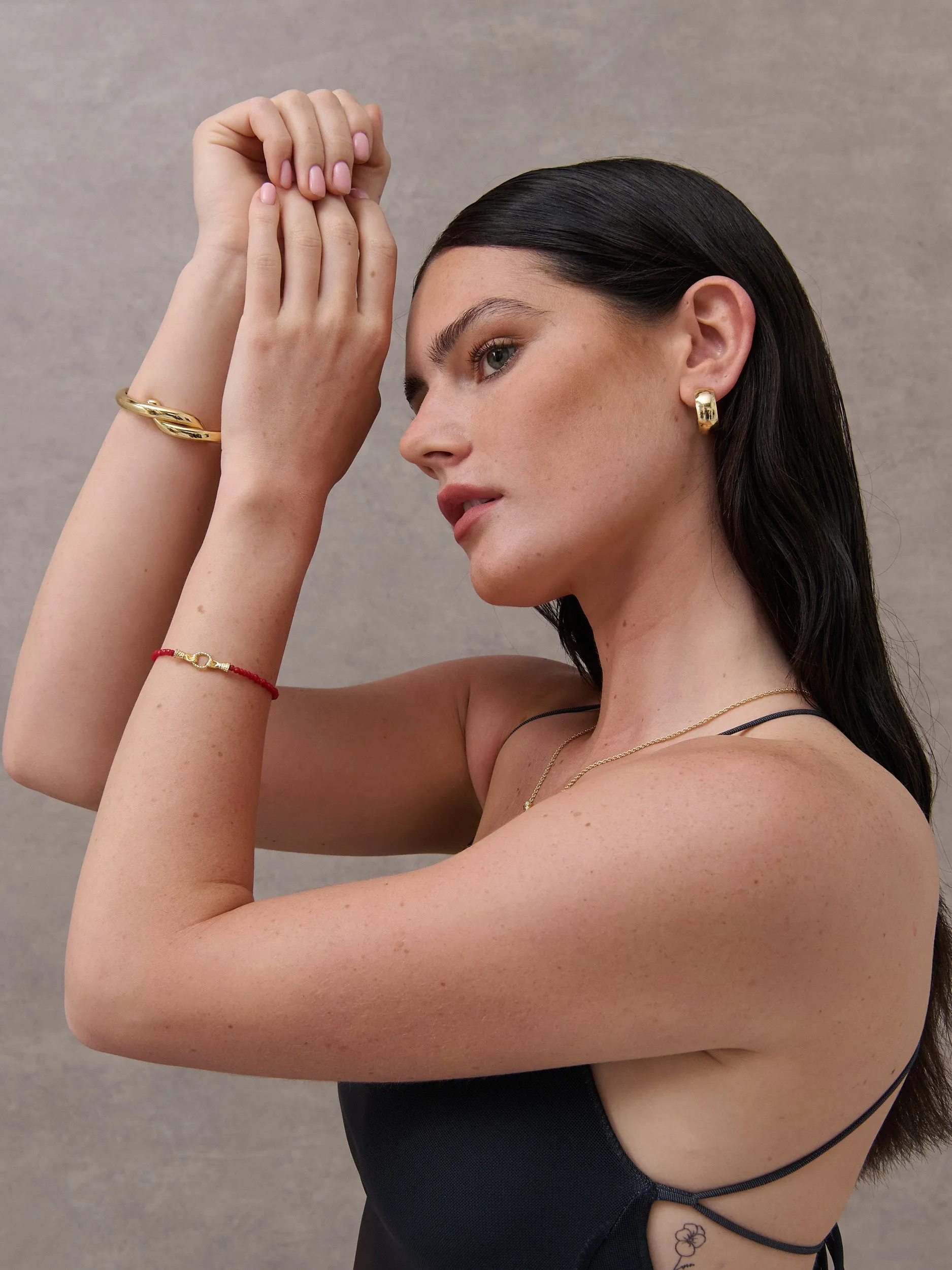 Harry 18K Gold Plated Bracelet in Red