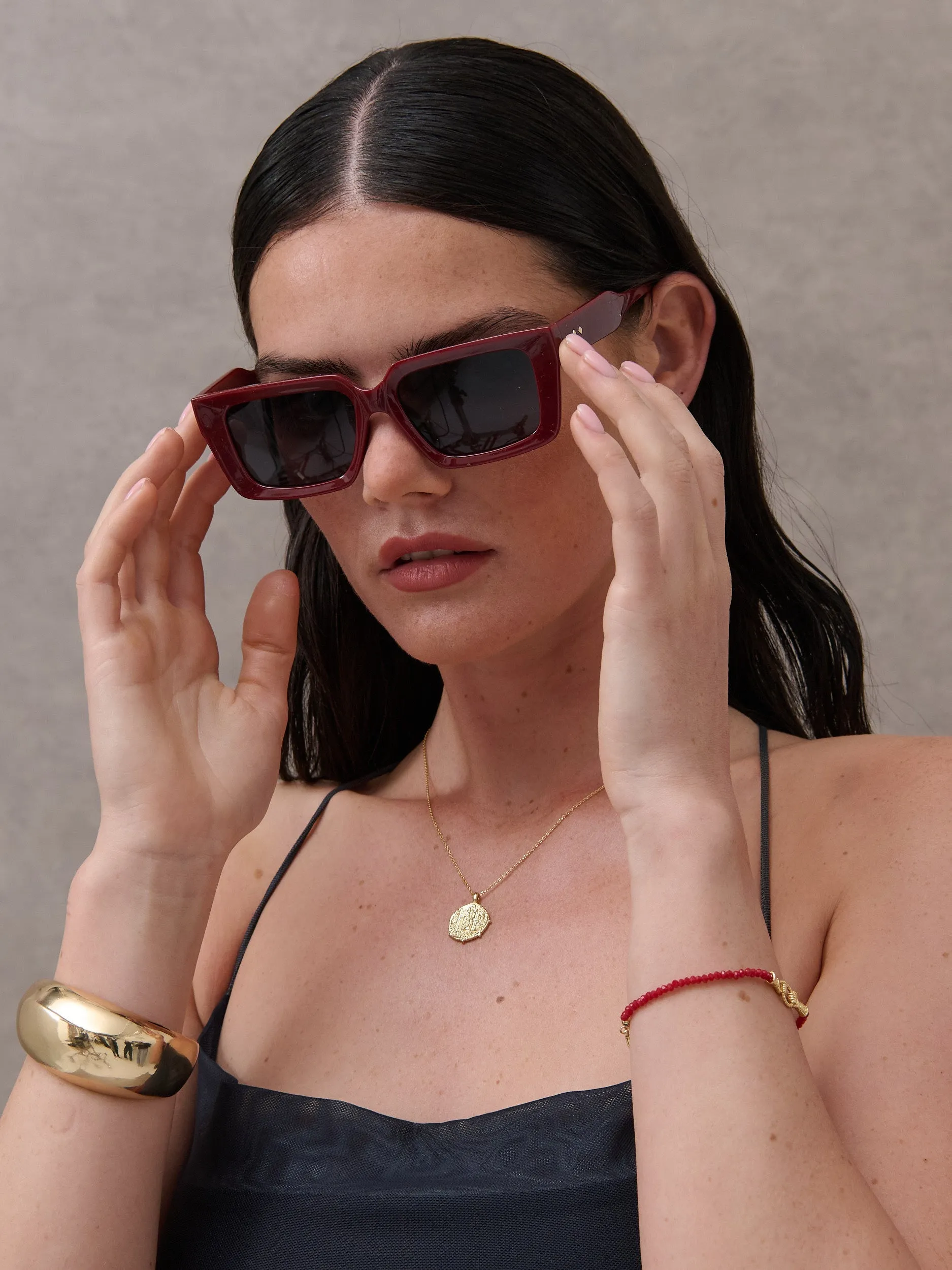 Harry 18K Gold Plated Bracelet in Red