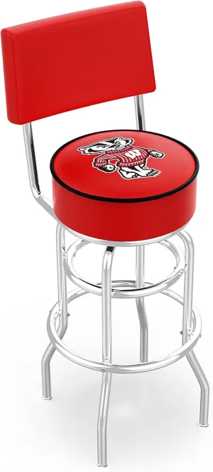 HBS L7C4 Wisconsin Badger 25" Double-Ring Swivel Counter Stool with Chrome Finish