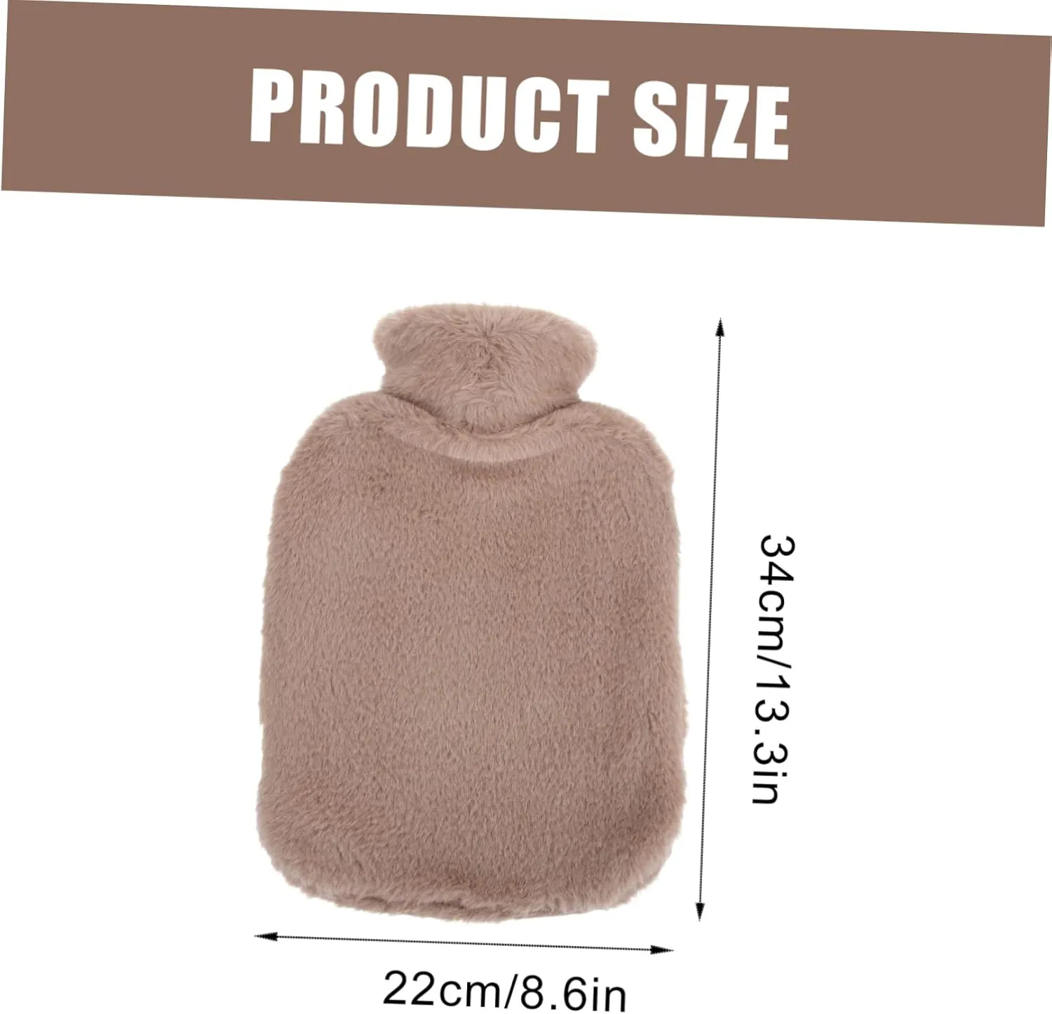 Hemoton Plush Cover Hot Water Bag Refillable Hot Water Pouch Hand Warmer Bag 2000ml Non-Slip Texture for Safety