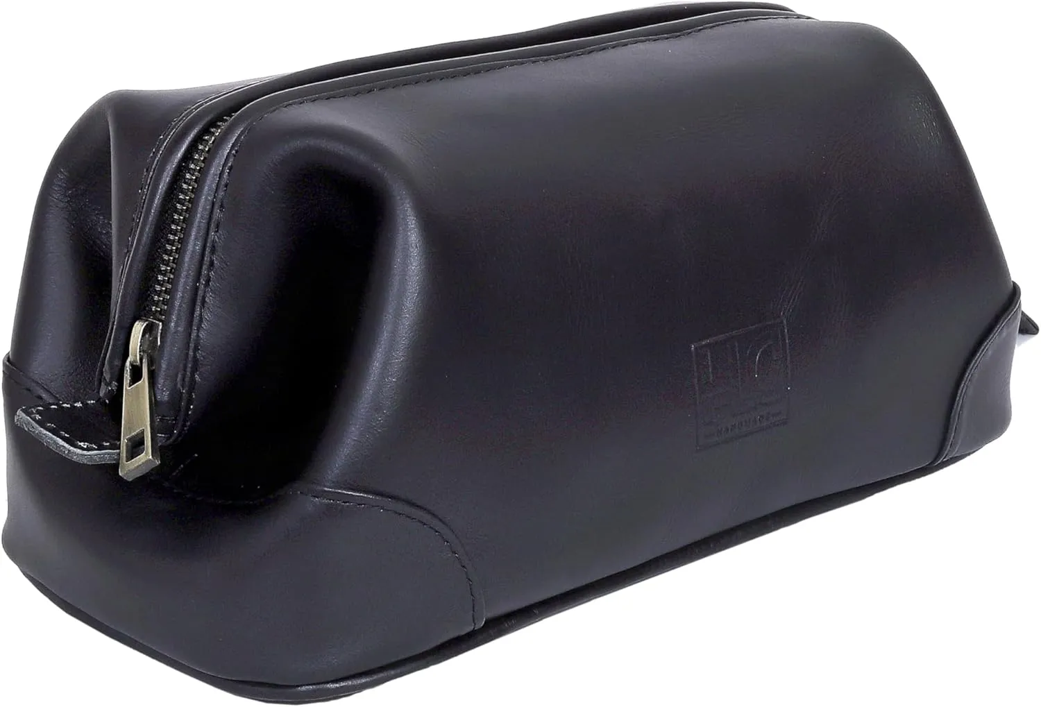 HLC Leather Toiletry Bag for Men - Best Gift for Men - Premium Genuine Leather Dopp Kit Shaving Kit Organizer Travel Kit Pouch Bag for Men - Large Size (Black)
