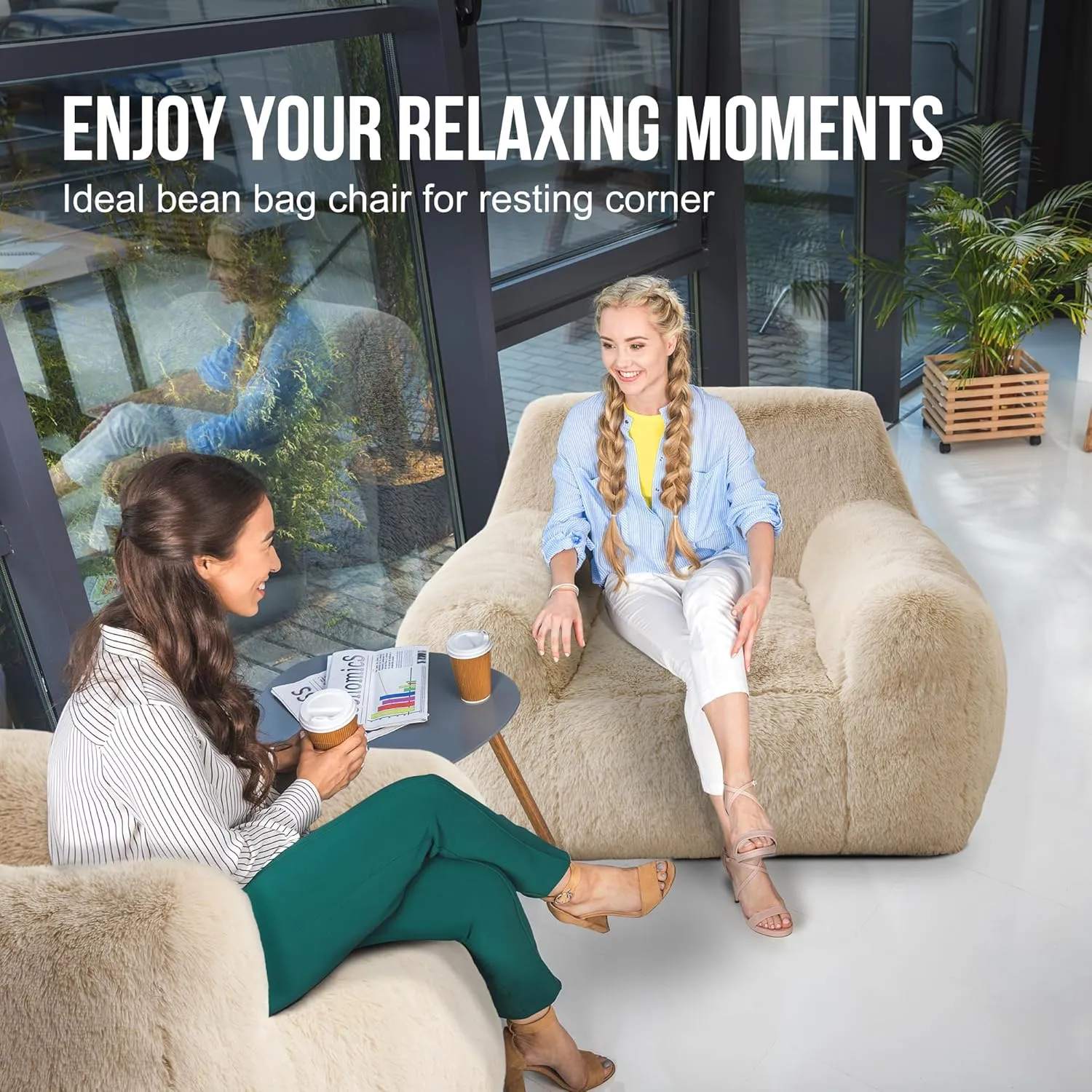 Hobestluk Bean Bag Chair Giant Bean Bag Chairs for Adults, Bean Bag Sofa Chair with Armrests, Oversize Beanbag Couch Comfy Chair for Bedroom, Living Room, Dorm and Office