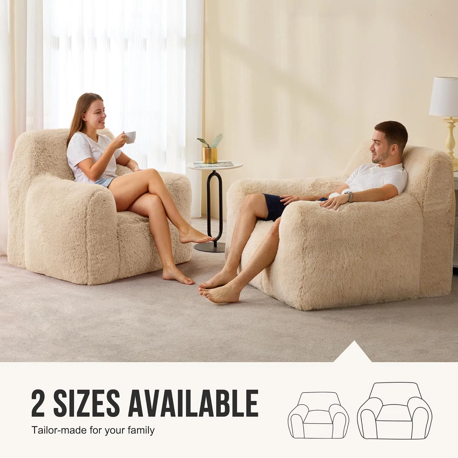 Hobestluk Bean Bag Chair Giant Bean Bag Chairs for Adults, Bean Bag Sofa Chair with Armrests, Oversize Beanbag Couch Comfy Chair for Bedroom, Living Room, Dorm and Office