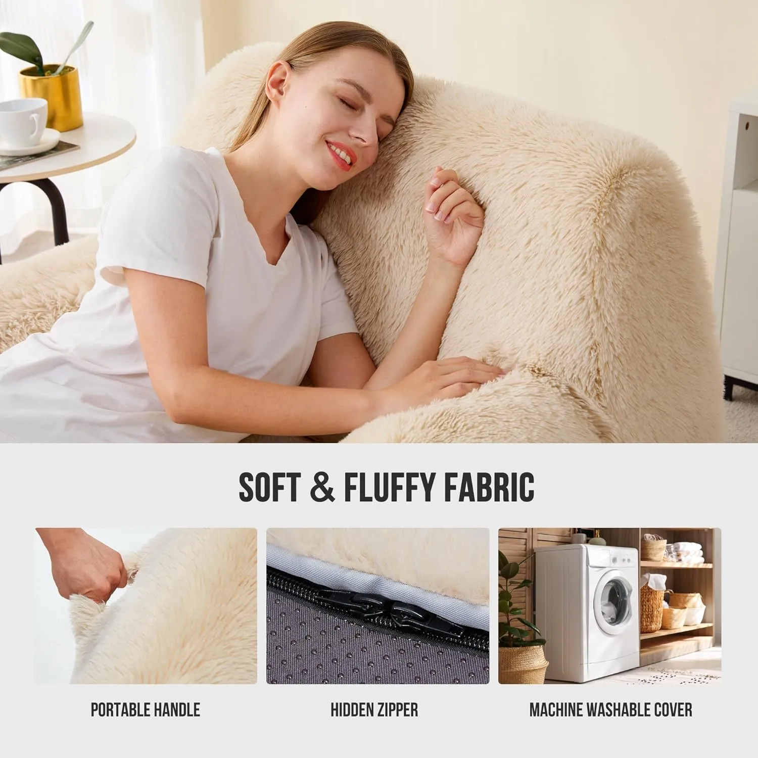 Hobestluk Bean Bag Chair Giant Bean Bag Chairs for Adults, Bean Bag Sofa Chair with Armrests, Oversize Beanbag Couch Comfy Chair for Bedroom, Living Room, Dorm and Office