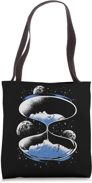 Hourglass Face Space Universe Time Travel Traveller Gift Tote Bag