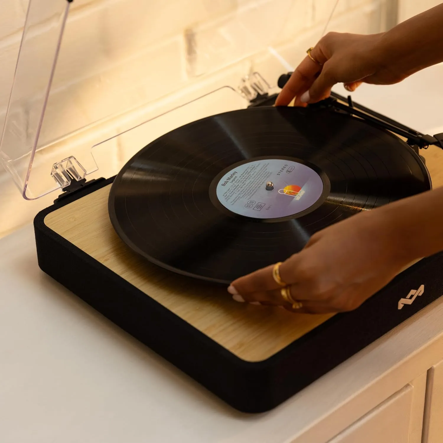 House of Marley Revolution Wireless Turntable - Bluetooth Record Player, 3-Speed Sustainably Made Vinyl Player, Easy Set Up Home Turntables for Vinyl Records with Dust Cover