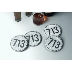 Houston, Texas area code in black and white