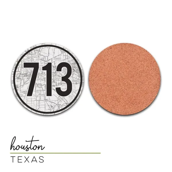 Houston, Texas area code in black and white