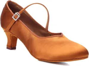 HROYL Ballroom Dance Shoes Women Low heel Colsed Toe Satin Latin Salsa Batchata Social Ballroom Dancing Pumps