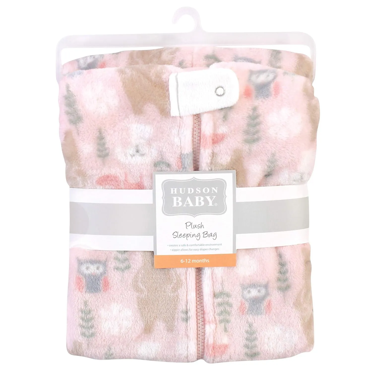 Hudson Baby Unisex Baby Plush Sleeping Bag, Sack, Blanket, Girl Forest, 0-6 Months