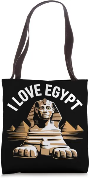 I Love Egypt Sphinx Pyramid Adventure Travel Tote Bag