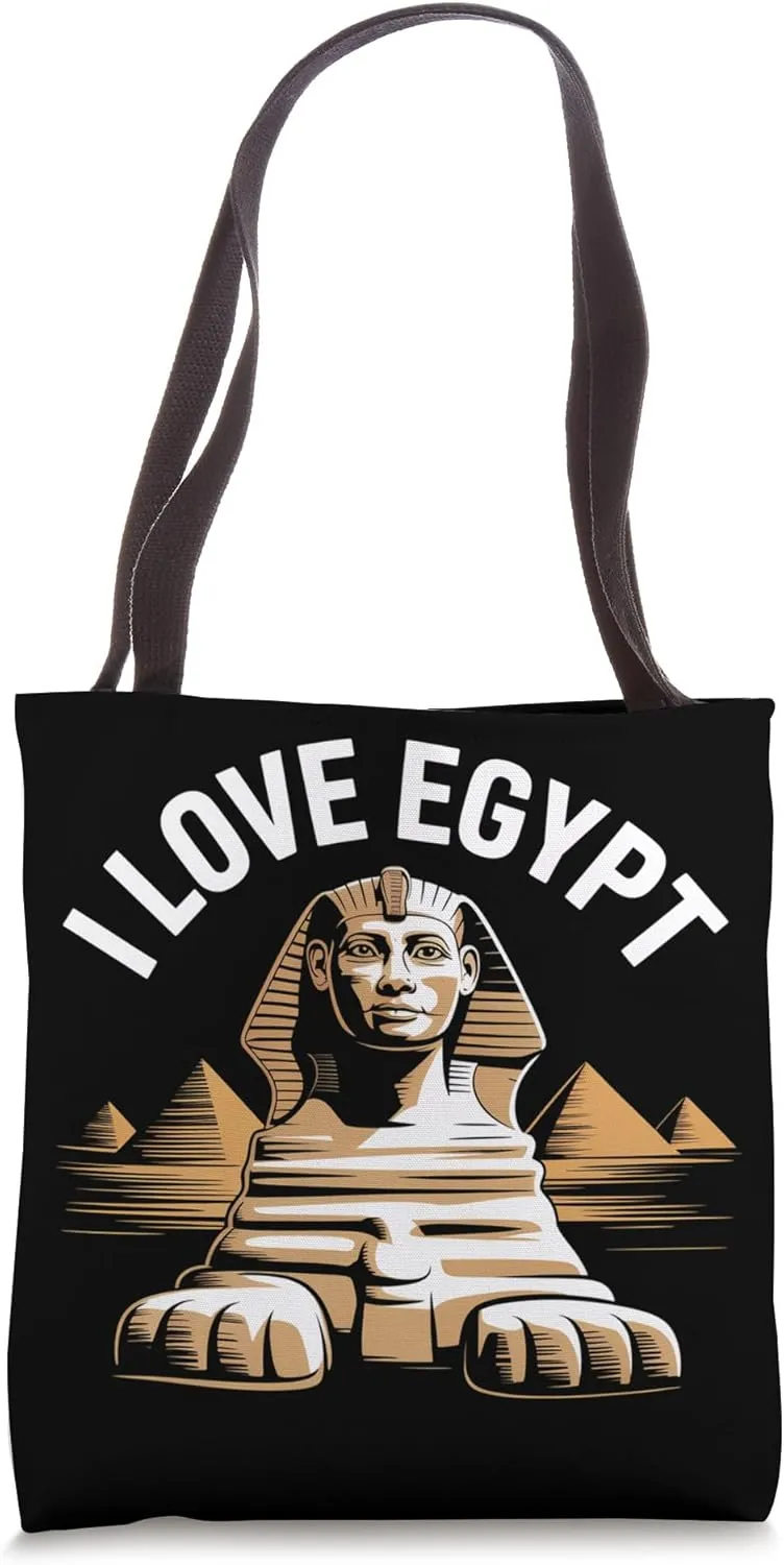 I Love Egypt Sphinx Pyramid Adventure Travel Tote Bag