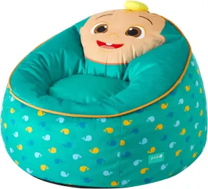 Idea Nuova Cocomelon Hillside by pod Kids Plush Bean Bag Chair, 24"x24"x25,Ages 3 