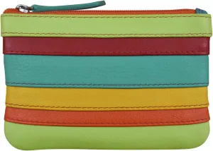ili New York Mini Leather Coin Purse, Compact Design with Key Ring and RFID Protection for Women and Men in Vibrant Colors, Citrus