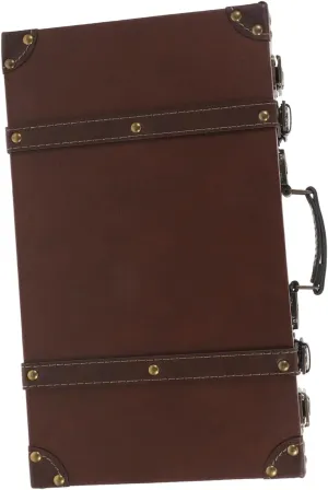 IMIKEYA British Vintage Suitcase Leather Storage Box Decorative Travel Trunk for Photo Props