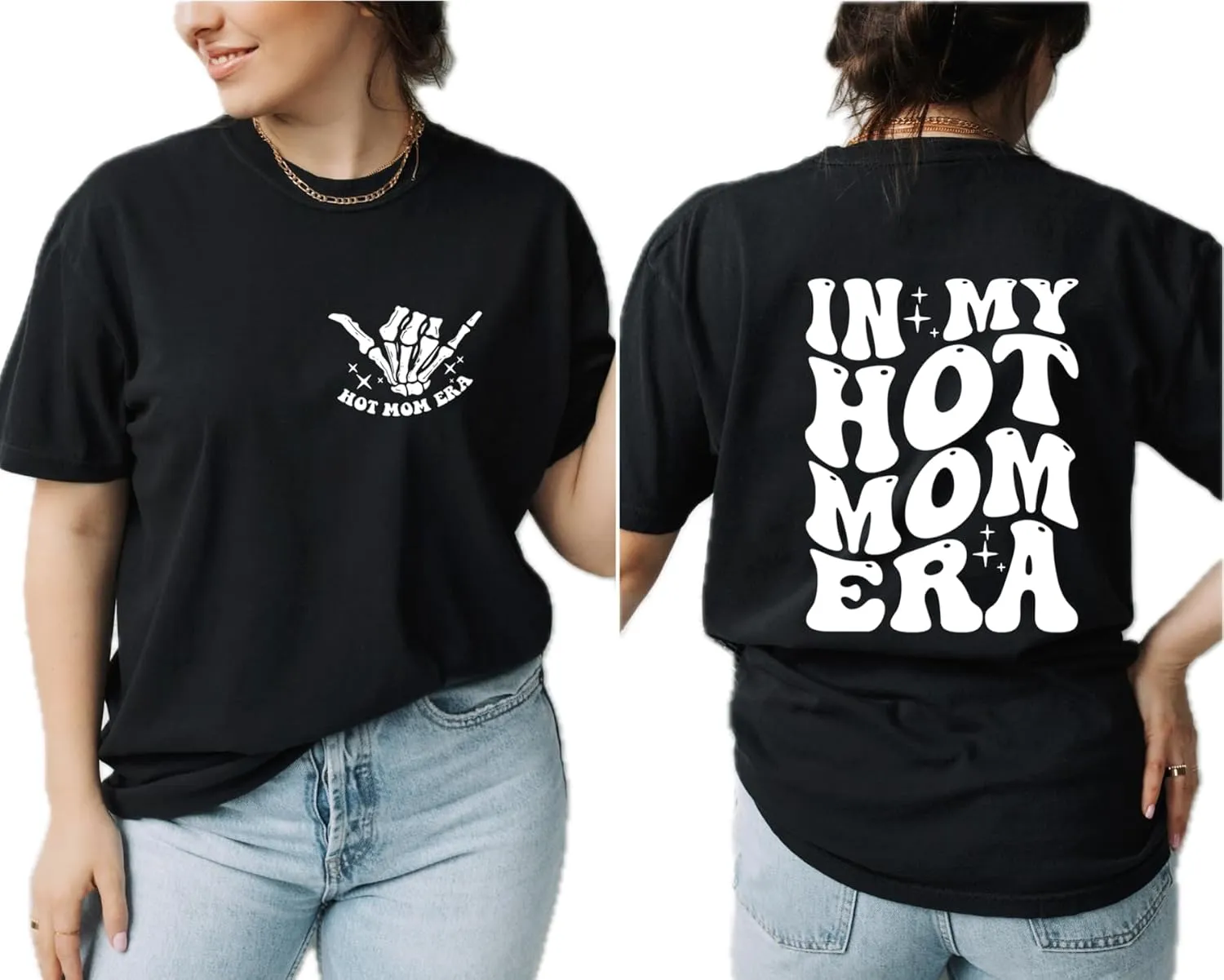 in My Hot Mom Era Graphic t-Shirt for Women, Mama Shirt, Gifts for mom Friend, Retro Mom Tee