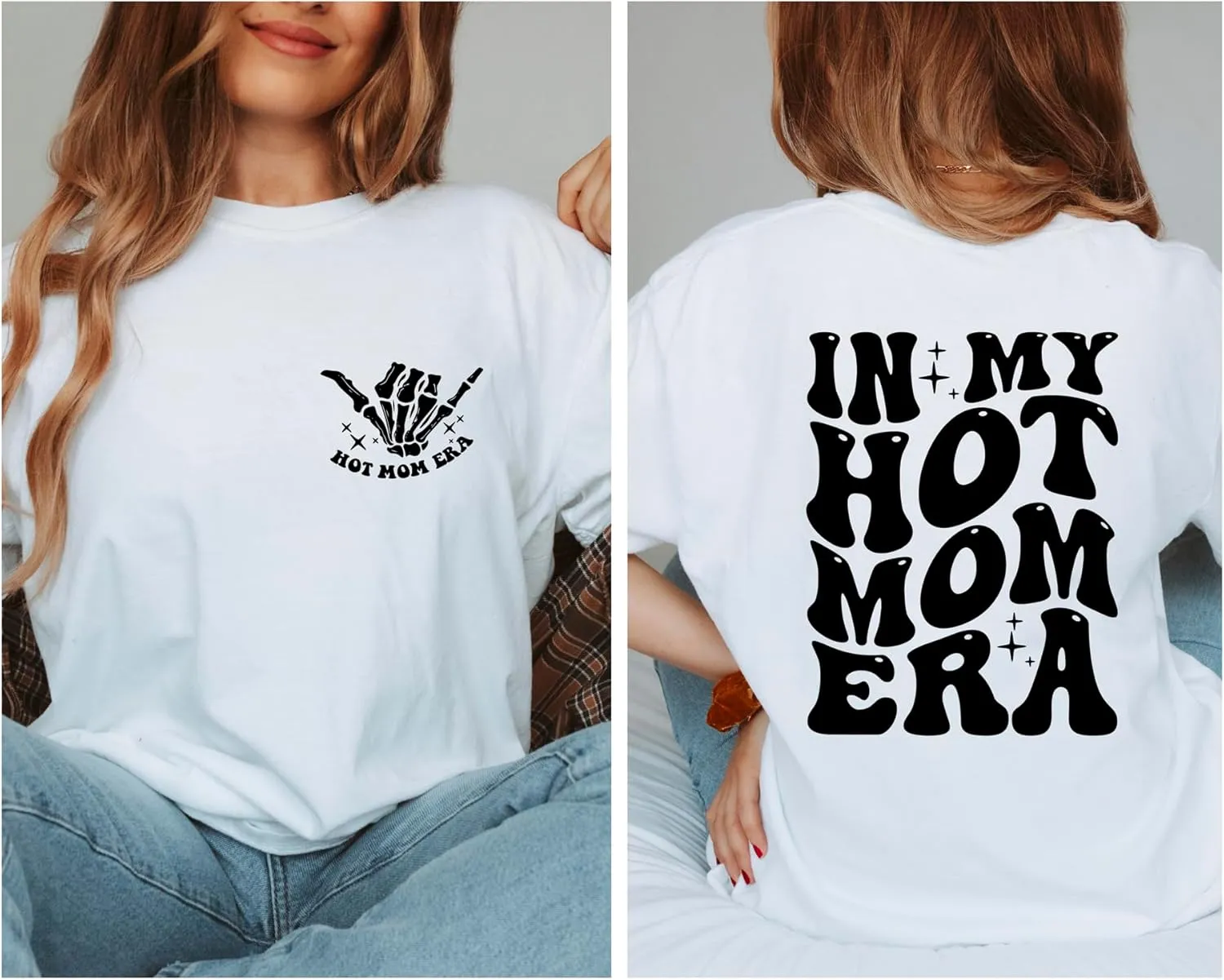 in My Hot Mom Era Graphic t-Shirt for Women, Mama Shirt, Gifts for mom Friend, Retro Mom Tee