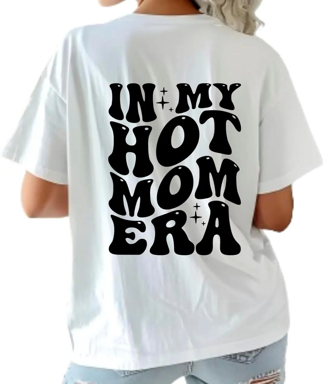 in My Hot Mom Era Graphic t-Shirt for Women, Mama Shirt, Gifts for mom Friend, Retro Mom Tee