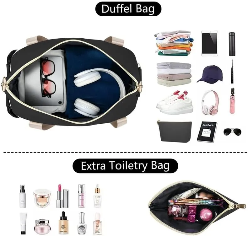 Initials Travel Bag for Women, Personalized Gym Bag with Shoes Compartment, Travel Duffel Bag with USB Charging Port, Weekender Overnight Bag for Women, Travel, Gym, Yoga Beige - A