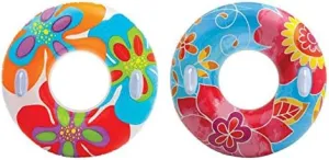 INTEX Groovy Color Inflatable Flower Transparent Tube Raft (Set of 2) | 58263EP - Colors may vary
