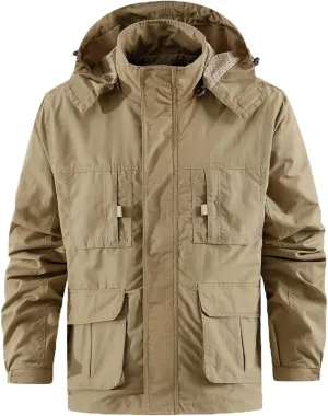 INVACHI Men's M65 Field Jacket Military Jackets for Men Outdoor Army Jackets with Multiple Pockets